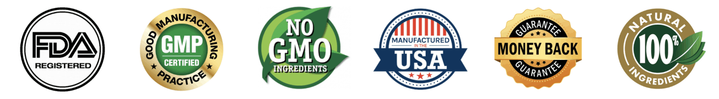 Thermo Burn Pro FDA-Registered GMP-Certified natural formula quality badges