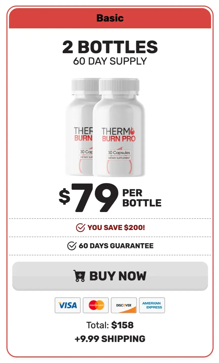 Thermo Burn Pro 2 bottle 60 day trial pack pricing